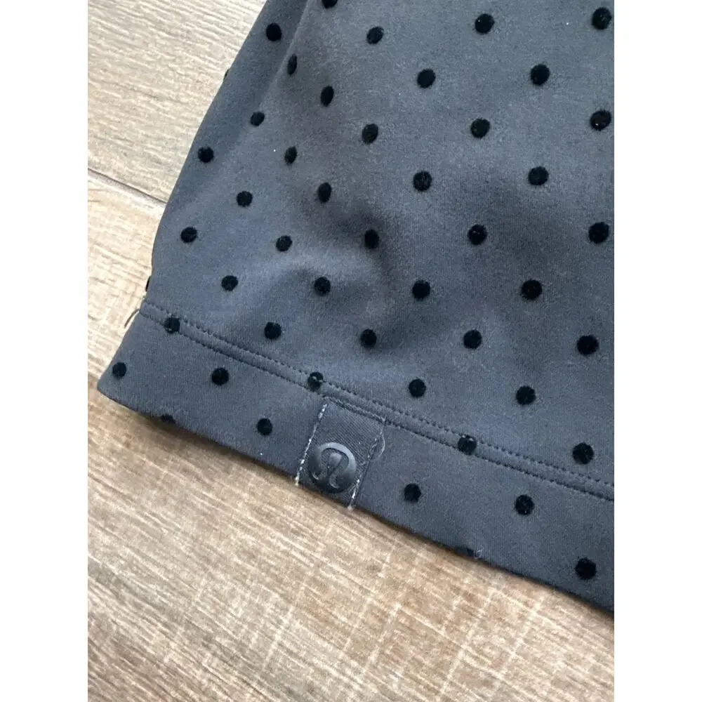 Lululemon Align High Rise Skirt Black Velvet Polka Dot Size 6 Tennis Golf Skort